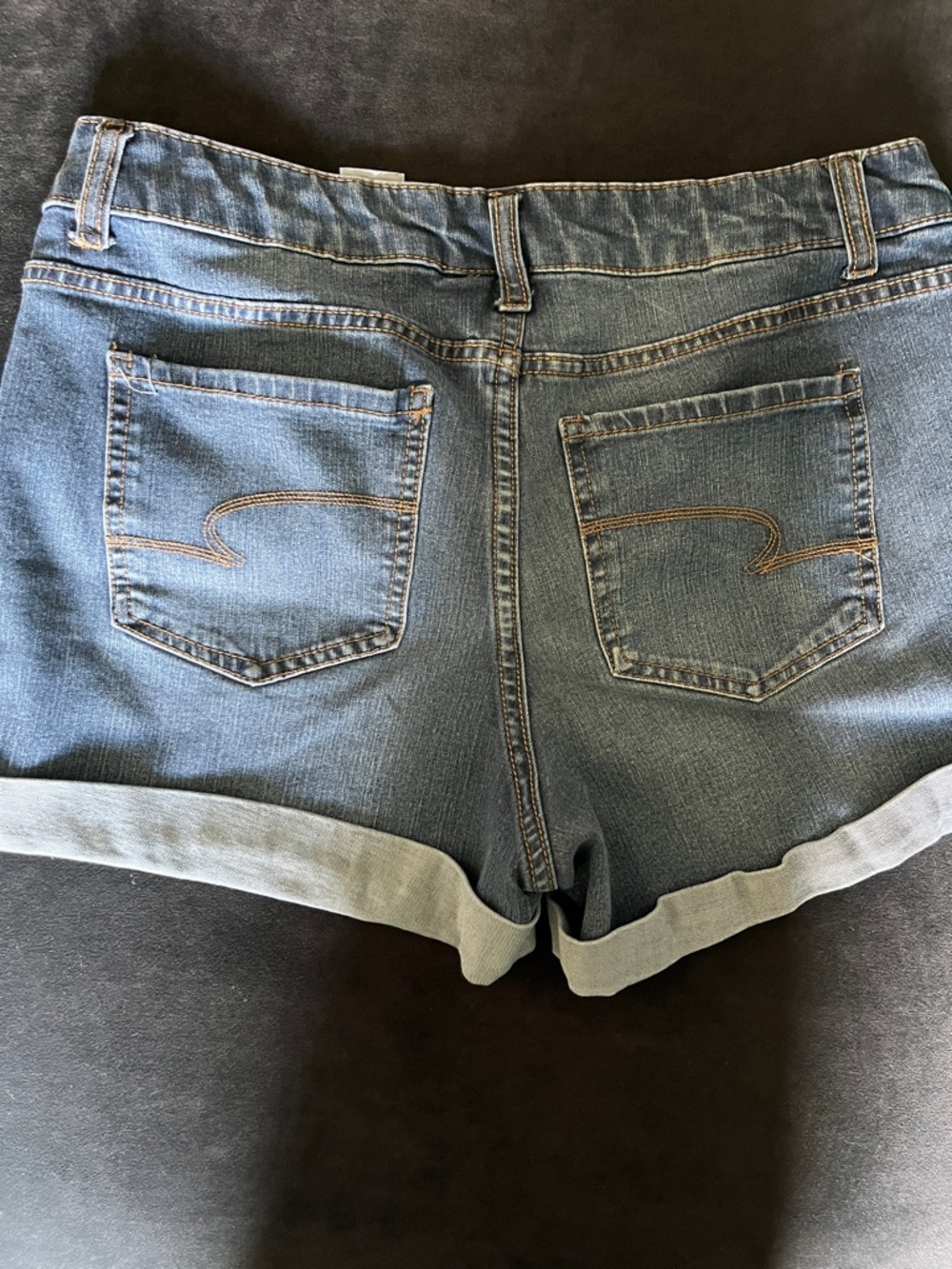 Time and Tru Light Blue Rolled Cuff Jean Shorts